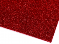 Pianka gumowa Moosgummi z brokatem 20x30 czerwona