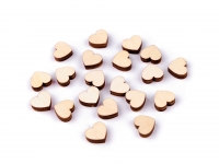 Serca drewniane mini 10mm jasne naturalne 5szt