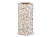 Sznurek bawe O1,5 mm z lureksem natur jasny 17m.