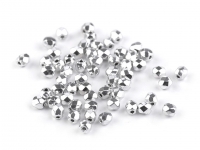 Szklane koraliki szlif. 3mm srebrny 48szt