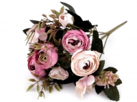 Sztuczny jaskier peonie bukiet rowy jasny pk 3