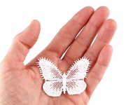 Koronka aplikacja 4 x 5,2 cm biay motyl 1szt.