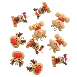 Zawieszki polimerowe 3D 10 szt. Jolly reindeers