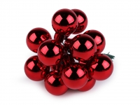 Bombki szklane na druciku 2,5cm 6szt. czerw cie b�