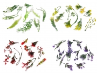 Gałązka sztuczna listki mix czerwony 11szt.