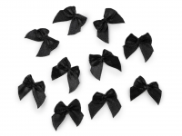 Kokardka satynowa 25x25mm 4 czarna 5szt.