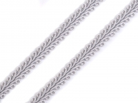 Sznurek ta�ma skr�cana 8mm srebrna 1m