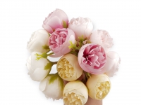 Kwiat materiałowy jaskier peonie 3,5 3szt. RÓŻOWE