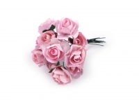 Kwiaty papierowe 2cm 12szt, ra- RӯOWY JASNY
