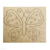 Drewniane puzzle do kolorowania- Motyl 17,6x14,7