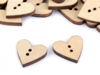 Guzik drewniany dekoracyjny serce BE¯ (BUK)
