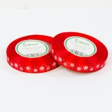 Tasiemka satynowa gwiazdki czerwone 12mm 23m