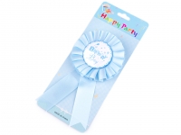 Broszka / kotylion O8cm BIRTHDAY BOY niebieska