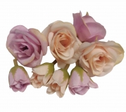 Kwiaty materiaowe ryczki delikatny fiolet 8szt.