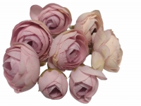 Kwiaty materiaowe peonie jaskry mae 8szt. fiolet
