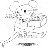 Stemple gumowe ID-593 "witeczna mysz"